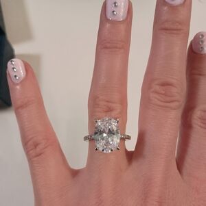 New Elegant 2 ct S925 Sterling Silver Moissanite Ring - Perfect Gift for Engag